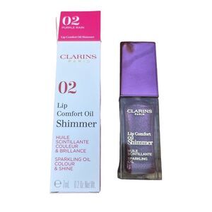 NEW Clarins Lip Comfort Oil Shimmer Purple Rain Full Size 7mL
